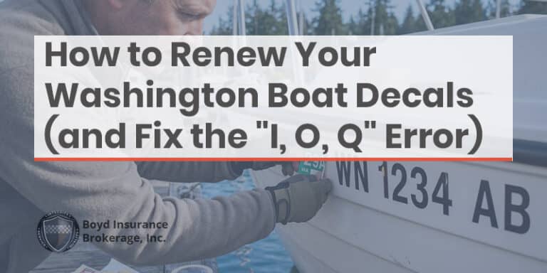 Boat decal renewal and repair services in Spokane, Washington, offered by Boyd Insurance. Expert assistance for boat registration decals, ensuring compliance and safety on Washington lakes and waterwa.
